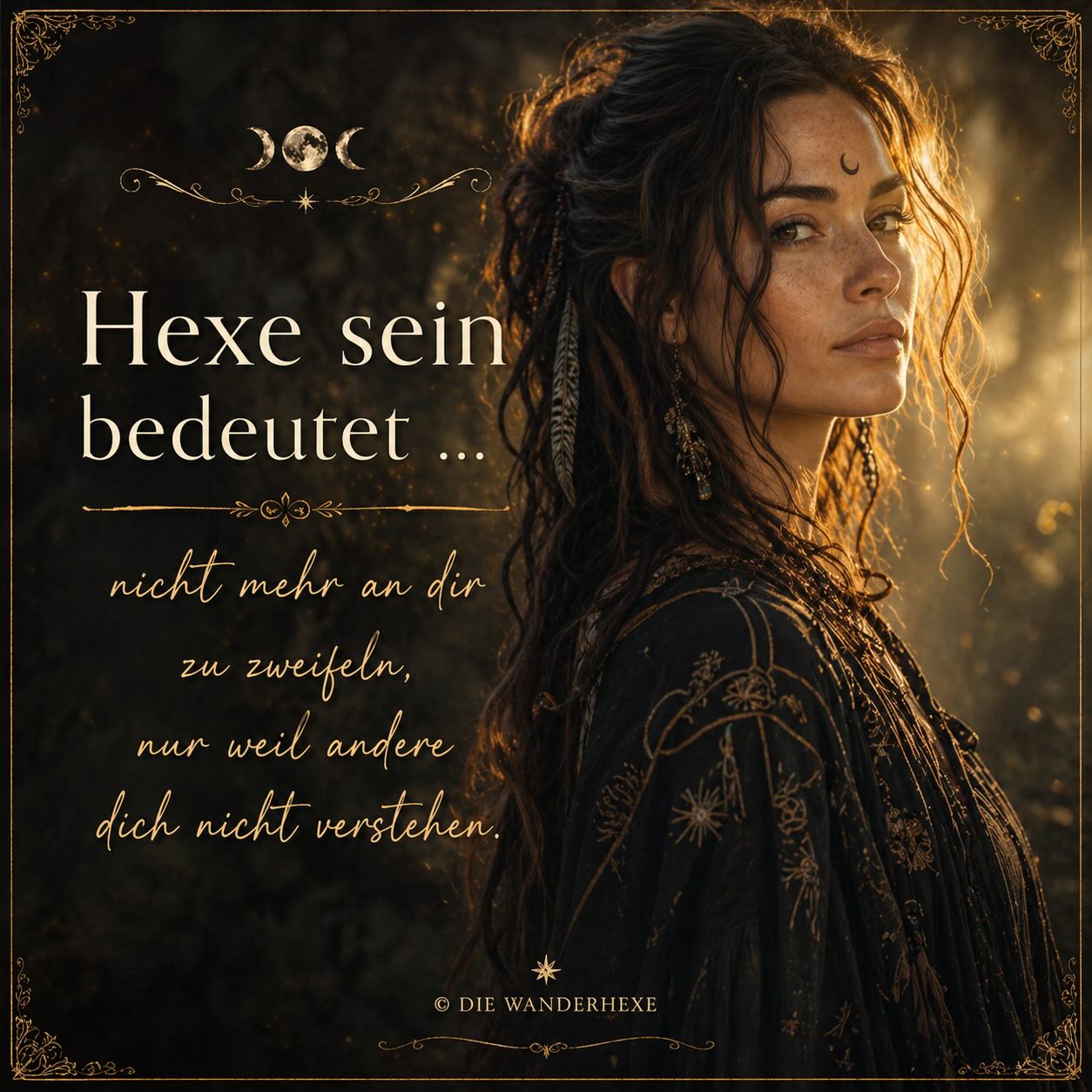 Du hast lange gedacht,
du müsstest dich erklären.

Warum du fühlst, wie du fühlst.
Warum du Dinge wahrnimmst, die andere nicht sehen.

Warum du anders bist.

Und irgendwann kommt dieser Moment…

in dem du aufhörst, dich kleiner zu machen,
nur damit andere dich verstehen können.

Hexe sein bedeutet nicht, sich anzupassen.

Es bedeutet, bei dir zu bleiben –
auch wenn dich nicht jeder versteht.

✨

Hast du das für dich schon erkannt?

#die_wanderhexe #modernehexe #selbstwertstärken #andersseiniststärke #hexenweg