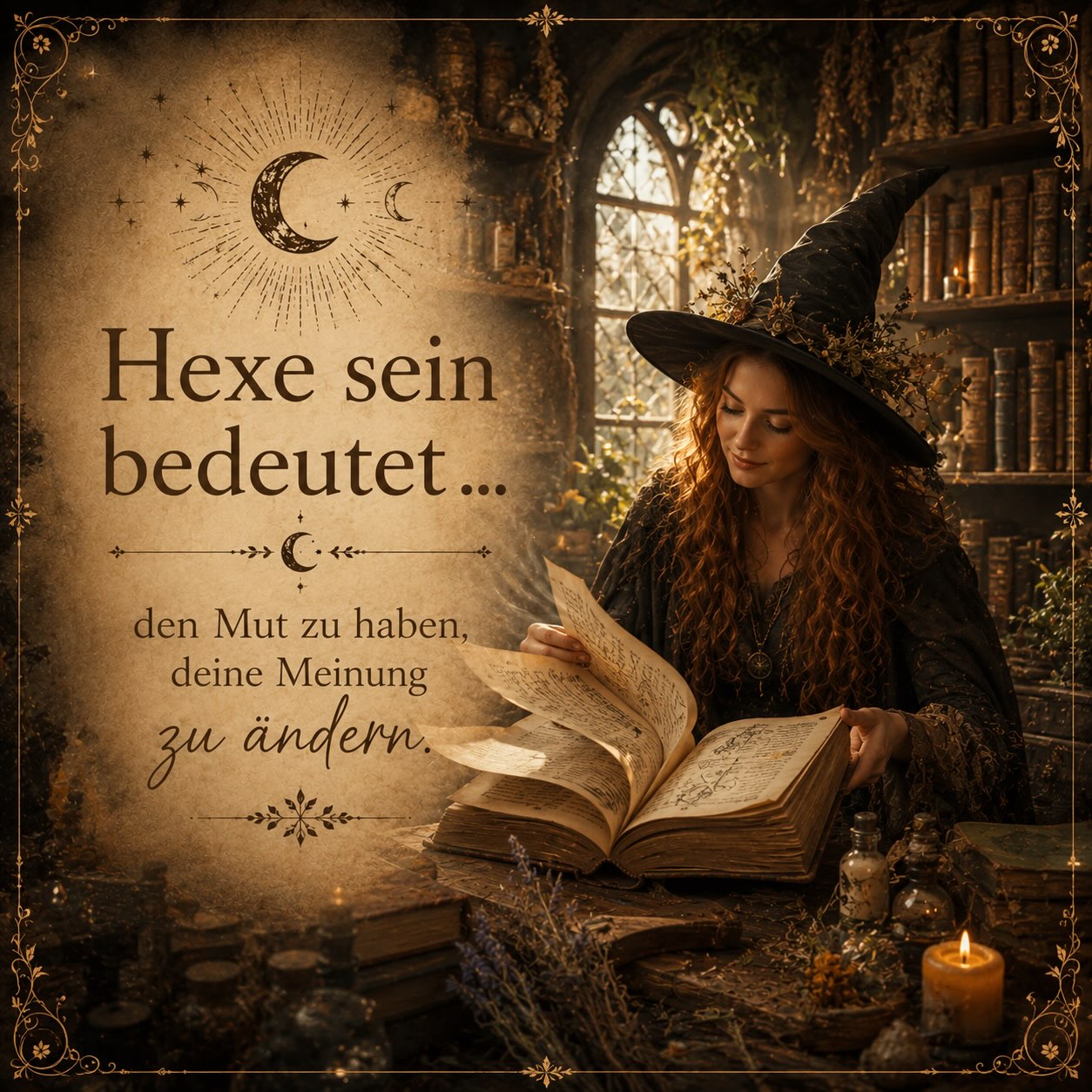 Man kann jahrelang von etwas überzeugt sein.

Und dann passiert etwas.

Man sammelt neue Erfahrungen.
Lernt andere Sichtweisen kennen.
Oder das Leben zeigt einem, dass die Wahrheit manchmal vielschichtiger ist, als man dachte.

Früher hätte ich manches ganz anders gesehen als heute.

Und weißt du was?

Das ist völlig in Ordnung.

Wir alle sammeln Erfahrungen.
Wir machen Fehler.
Wir entdecken neue Wege.
Und manchmal merken wir, dass das, woran wir gestern noch geglaubt haben, heute einfach nicht mehr zu uns passt.

Das ist keine Schwäche.

Das ist Wachstum.

Hexe sein bedeutet nicht, an alten Überzeugungen festzuklammern.

Hexe sein bedeutet, neugierig zu bleiben.

Fragen zu stellen.

Sich weiterzuentwickeln.

Und den Mut zu haben, zu sagen:

„Ich habe etwas Neues gelernt. Heute sehe ich das anders.“

Denn Weisheit entsteht nicht dadurch, immer recht zu haben.

Sondern dadurch, nie aufzuhören zu lernen.

✨

Gab es etwas, worüber du früher ganz anders gedacht hast als heute?

#die_wanderhexe #weisheit #modernehexe #persönlichkeitsentwicklung #lebensweisheit
