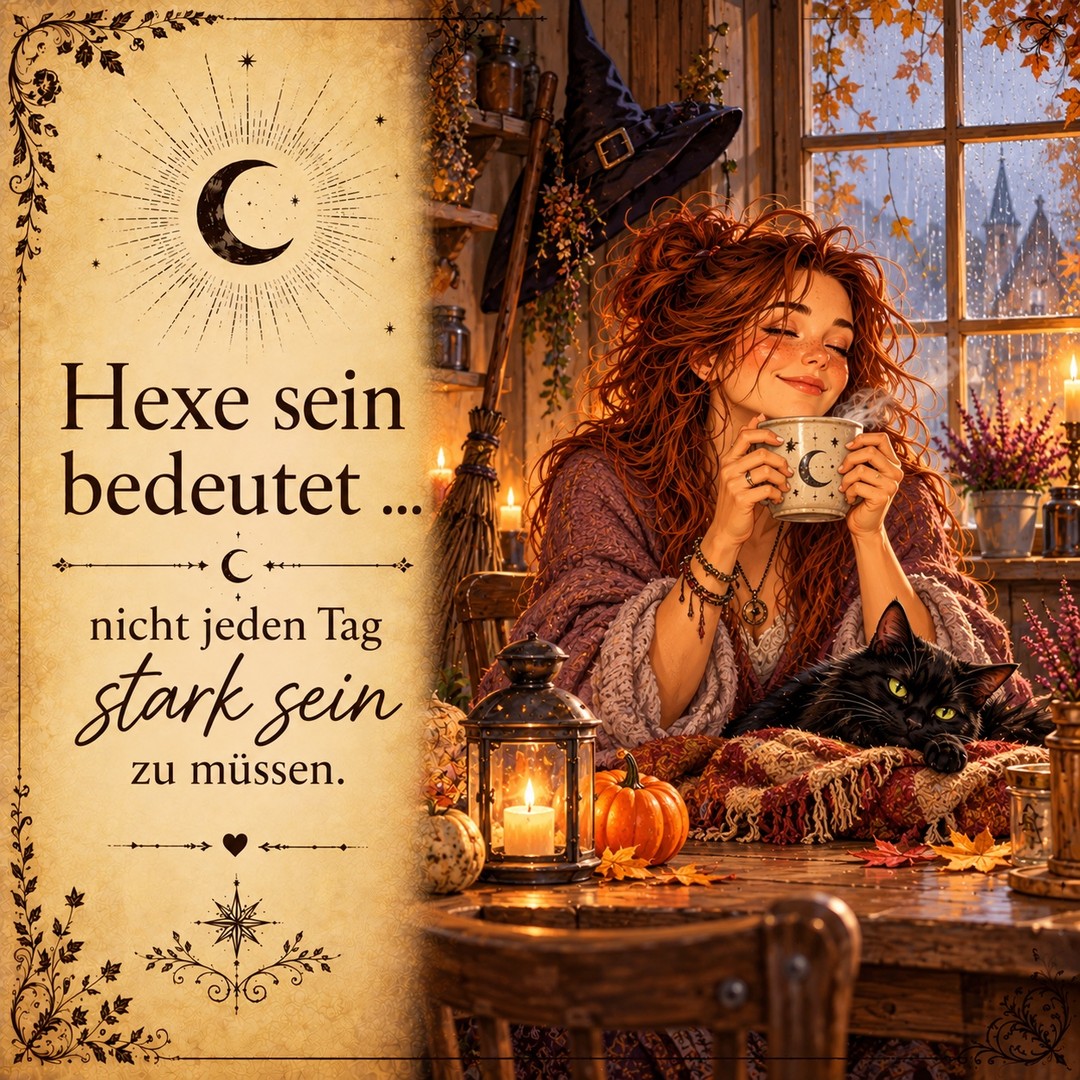 Es gibt diese Tage, an denen man alles schafft.

Man organisiert, arbeitet, hilft, hört zu, findet Lösungen und hält nebenbei noch die Welt ein kleines bisschen zusammen.

Und dann gibt es Tage, an denen schon die Frage
„Was essen wir heute?“
verdächtig nah an einer persönlichen Zumutung liegt. 😂

Weißt du was?

Beides darf sein.

Du musst nicht jeden Morgen aufstehen und bereit sein, Berge zu versetzen.

Du musst nicht immer die Vernünftige sein. Nicht immer die, die eine Lösung findet. Nicht immer die, die andere auffängt. Und schon gar nicht die, die sagt: „Ach, geht schon.“

Manchmal geht es nämlich gerade nicht so gut. Manchmal bist du müde. Manchmal brauchst du Ruhe. Manchmal möchtest du einfach deine Tasse festhalten, während draußen die Welt weitermacht.

Das macht dich nicht weniger stark.

Vielleicht haben wir Stärke einfach viel zu lange damit verwechselt, immer weiterzumachen.

Dabei kann Stärke auch bedeuten, zu merken: Heute ist mein Akku leer. Heute brauche ich jemanden. Heute bleibt etwas liegen. Heute reicht das, was ich geben kann.

Und vielleicht ist genau das eine Form von Stärke, über die wir viel zu selten sprechen: ehrlich mit sich selbst zu sein.

🌙 Hexe sein bedeutet … nicht jeden Tag stark sein zu müssen.

Wie ist das bei dir? Kannst du dir erlauben, auch mal nicht zu funktionieren – oder fällt dir genau das schwer?

Wenn du gerade jemanden kennst, der immer für alle stark sein möchte, schick ihm diesen Beitrag. Vielleicht darf heute einfach mal jemand anderes die Welt retten. ❤️

#die_wanderhexe #modernehexe #selbstfürsorge #achtsamkeit #gedankenimpuls