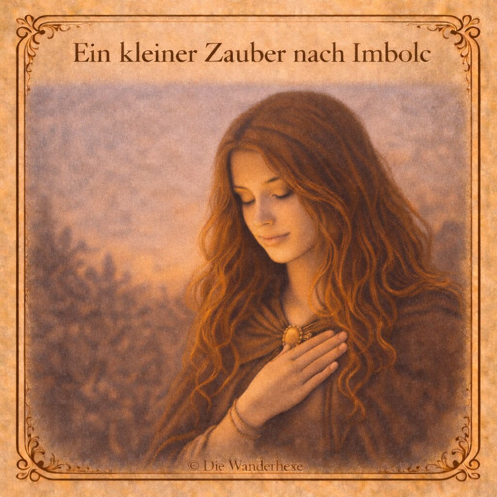 🌿 Ein kleiner Zauber nach Imbolc

Imbolc liegt hinter uns.
Die Kerzen sind vielleicht längst erloschen.
Die Worte gesprochen.
Die Wünsche gesetzt.

Doch Magie endet nicht mit dem Ritual.

Heute lade ich dich zu einem ganz leisen Zauber ein –
einem, der keinen Altar braucht
und keine besonderen Zutaten.

Bevor du heute etwas beginnst,
halte für einen Moment inne.
Leg die Hand auf dein Herz.

Frag dich nicht, was du tun sollst.
Frag dich nur:

Wie möchte ich mich dabei fühlen?

Ruhig?
Klar?
Getragen?
Mutig?

Diese Antwort ist dein Zauber.
Und sie wirkt nicht nur heute,
sondern überall dort,
wo du dir selbst achtsam begegnest.

So lebt die Magie weiter.
Still.
Echt.
Im Alltag.

#die_wanderhexe #hexenwissen #hexenalltag #imbolc #nachimbolc leise_magie alltagszauber