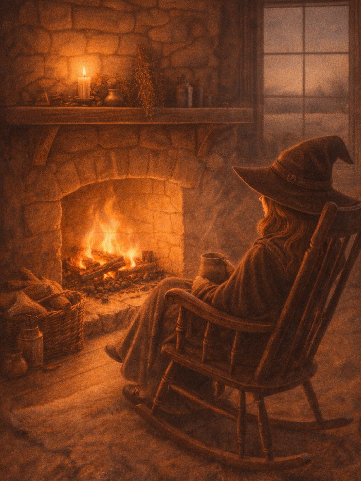 Draußen fällt leise der Schnee.
Drinnen knistert das Feuer.

Ich sitze am Kamin,
lese mein eigenes Buch
und genieße diesen Moment.

Hexe sein bedeutet für mich auch das:
nicht immer zu wirken,
sondern zu sein.

Kurz vor Imbolc
darf es still sein.
Das Leben sammelt sich gerade.

#die_wanderhexe #winterruhe #imbolc #jahreskreis hexenleben bewusstleben magieohnekitsch hexengedanken ankommen